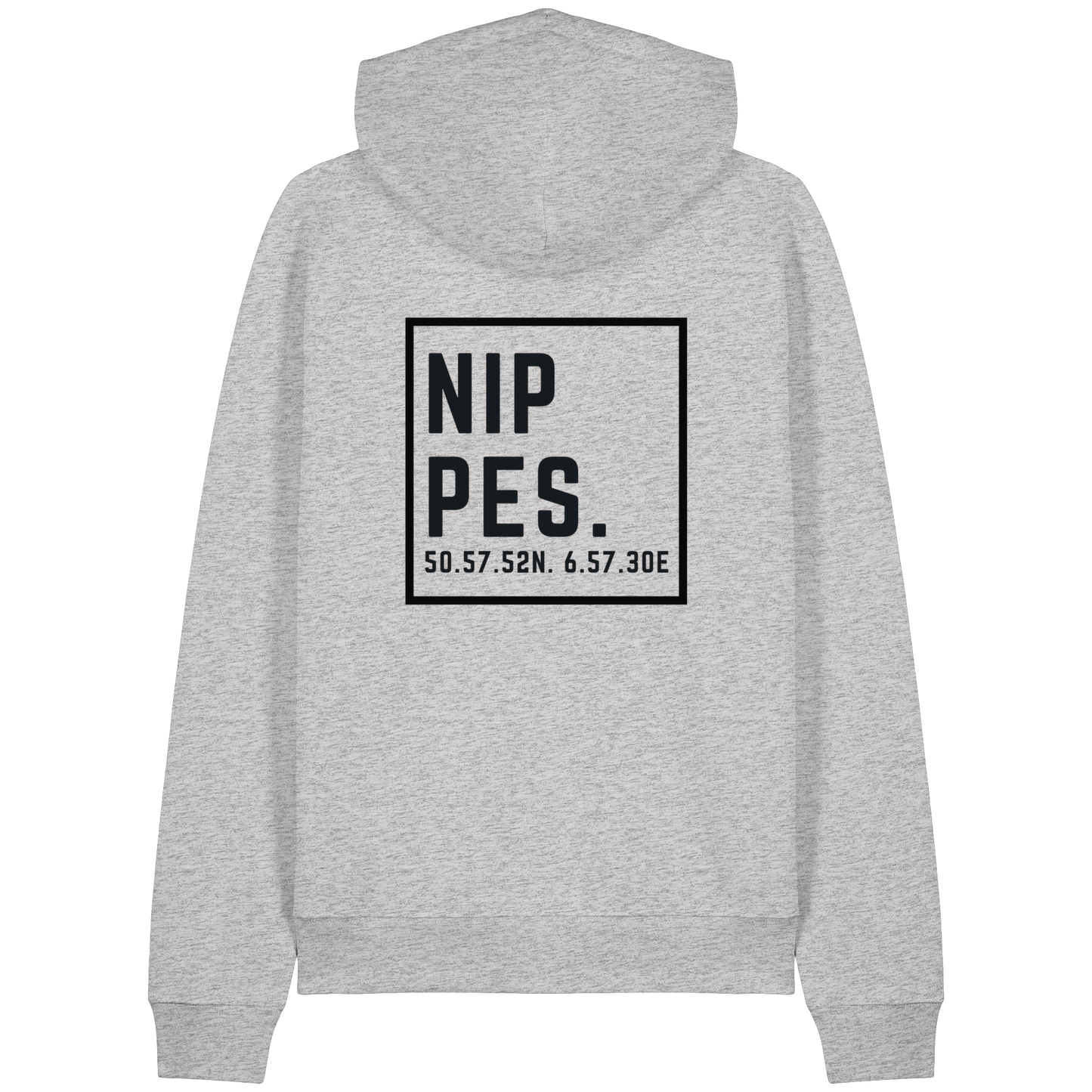 Nippes Koordinaten (großer Druck auf dem Rücken) - Organic Raglan Hoodie