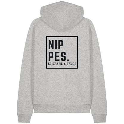 Nippes Koordinaten (großer Druck auf dem Rücken) - Organic Raglan Hoodie