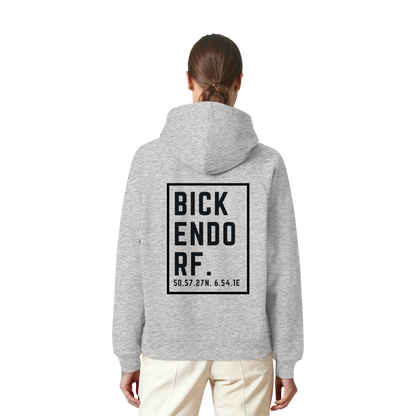 Bickendorf Koordinaten (großer Druck auf dem Rücken) - Organic Raglan Hoodie