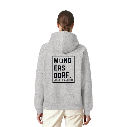Müngersdorf Koordinaten (großer Druck auf dem Rücken) - Organic Raglan Hoodie