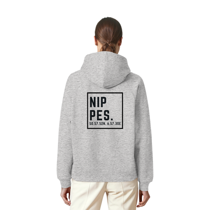 Nippes Koordinaten (großer Druck auf dem Rücken) - Organic Raglan Hoodie