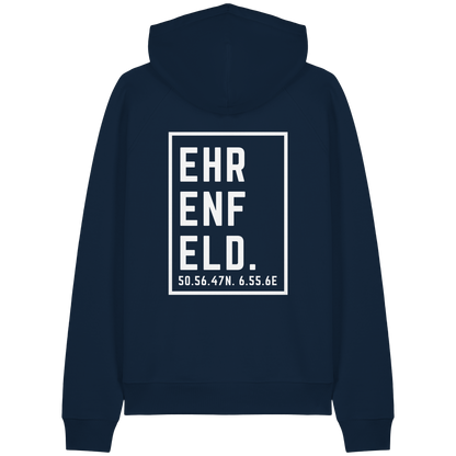 Ehrenfeld Koordinaten (großer Druck auf dem Rücken) - Organic Raglan Hoodie