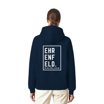 Ehrenfeld Koordinaten (großer Druck auf dem Rücken) - Organic Raglan Hoodie
