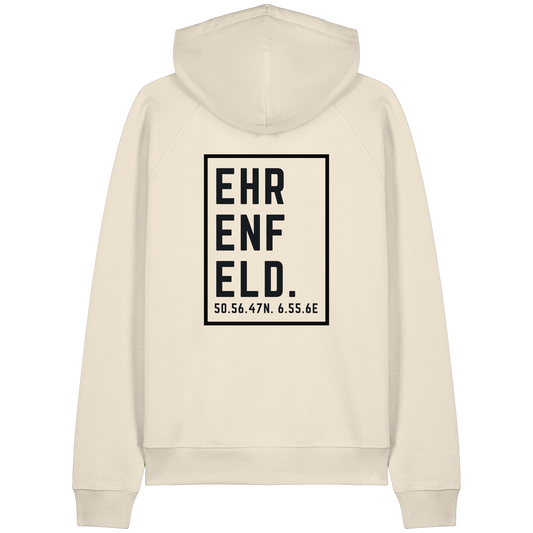 Ehrenfeld Koordinaten (großer Druck auf dem Rücken) - Organic Raglan Hoodie