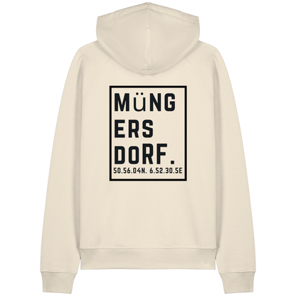 Müngersdorf Koordinaten (großer Druck auf dem Rücken) - Organic Raglan Hoodie