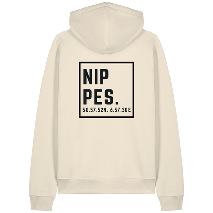 Nippes Koordinaten (großer Druck auf dem Rücken) - Organic Raglan Hoodie