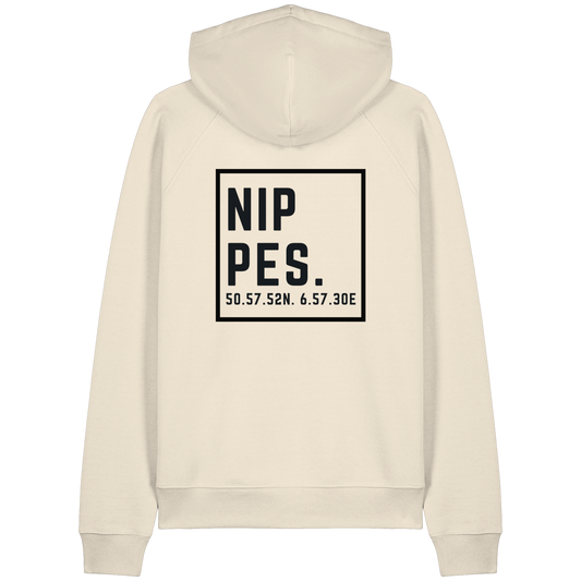 Nippes Koordinaten (großer Druck auf dem Rücken) - Organic Raglan Hoodie