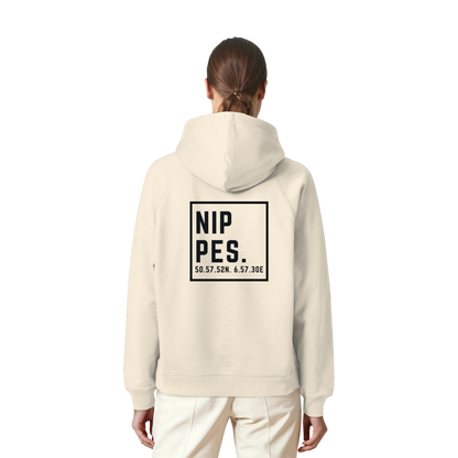 Nippes Koordinaten (großer Druck auf dem Rücken) - Organic Raglan Hoodie