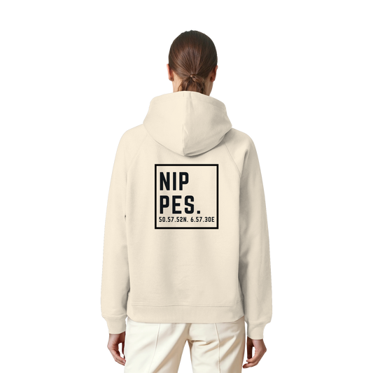 Nippes Koordinaten (großer Druck auf dem Rücken) - Organic Raglan Hoodie