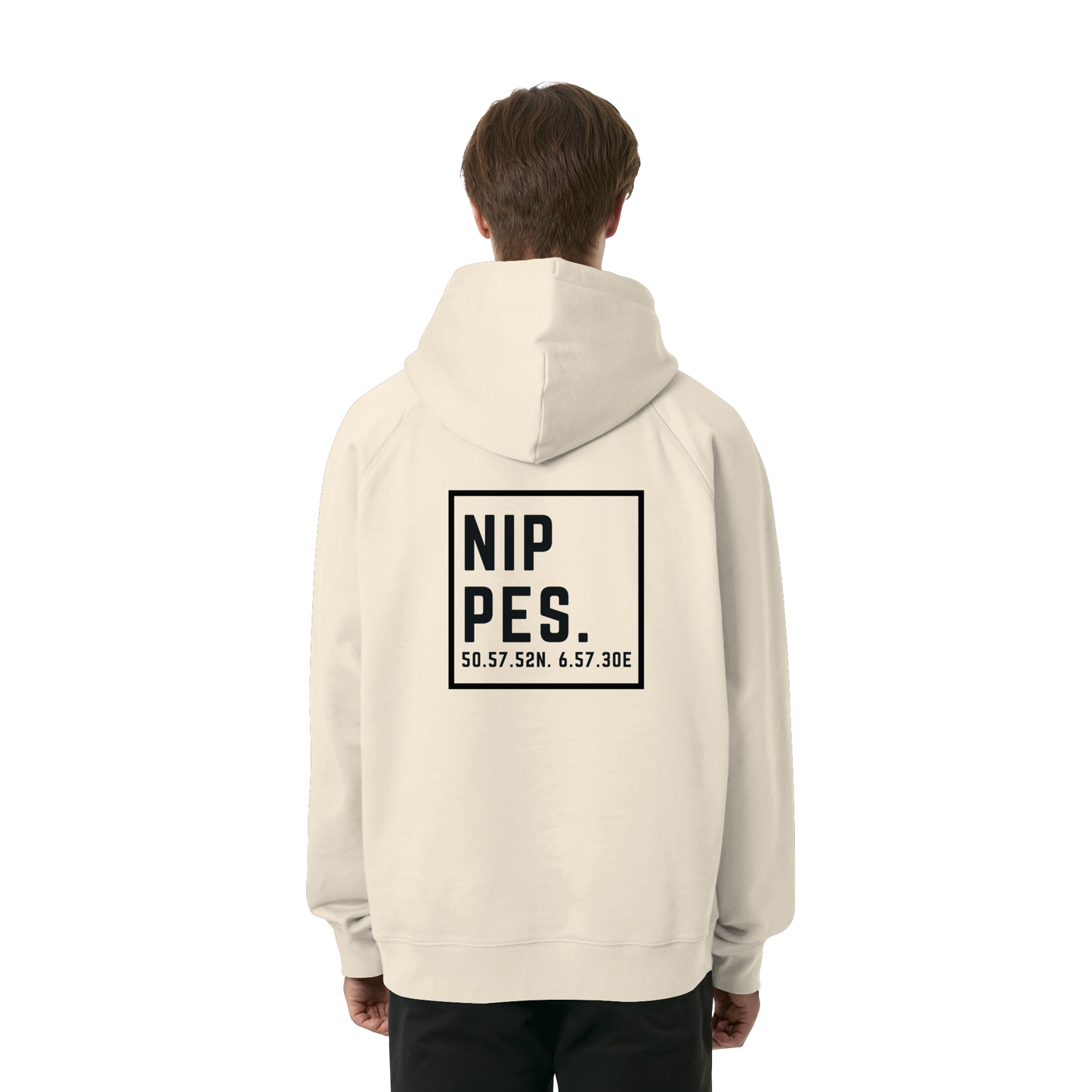 Nippes Koordinaten (großer Druck auf dem Rücken) - Organic Raglan Hoodie