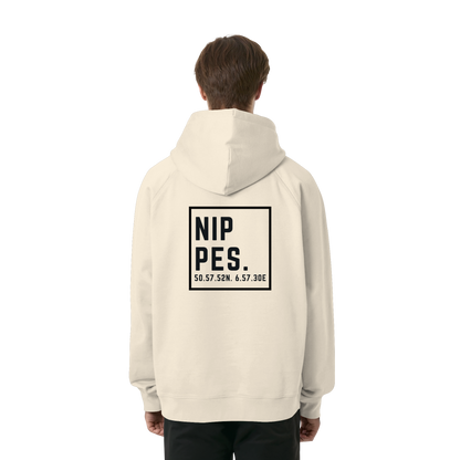 Nippes Koordinaten (großer Druck auf dem Rücken) - Organic Raglan Hoodie