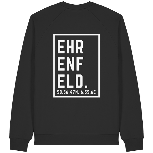 Ehrenfeld Koordinaten (großer Druck auf dem Rücken) - Organic Raglan Sweatshirt