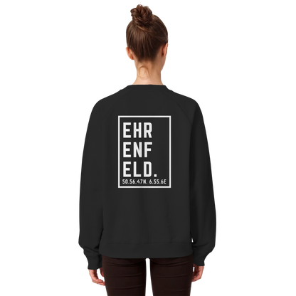 Ehrenfeld Koordinaten (großer Druck auf dem Rücken) - Organic Raglan Sweatshirt
