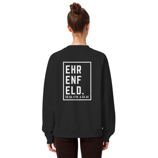 Ehrenfeld Koordinaten (großer Druck auf dem Rücken) - Organic Raglan Sweatshirt