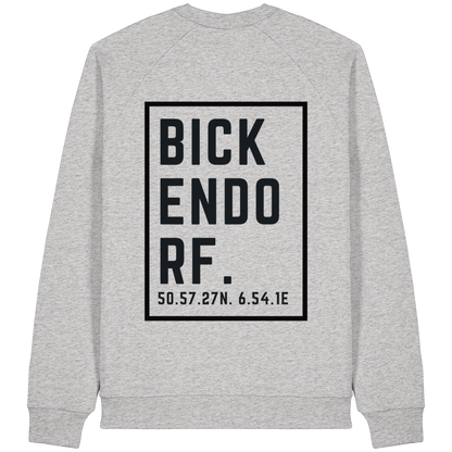 Bickendorf Koordinaten (großer Druck auf dem Rücken) - Organic Raglan Sweatshirt