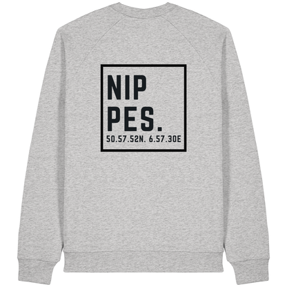Nippes Koordinaten (großer Druck auf dem Rücken) - Organic Raglan Sweatshirt