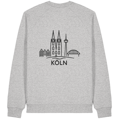 Köln Skyline (großer Druck auf dem Rücken) - Organic Raglan Sweatshirt