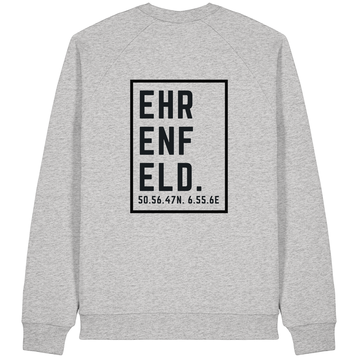Ehrenfeld Koordinaten (großer Druck auf dem Rücken) - Organic Raglan Sweatshirt