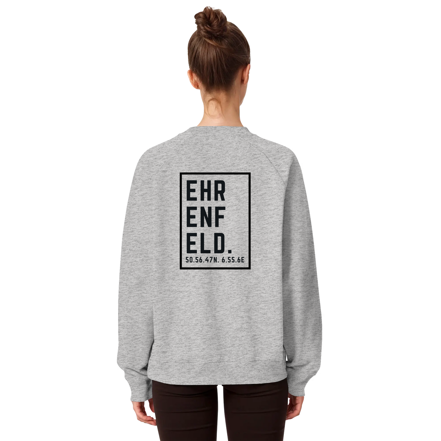 Ehrenfeld Koordinaten (großer Druck auf dem Rücken) - Organic Raglan Sweatshirt