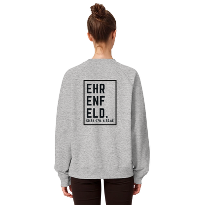 Ehrenfeld Koordinaten (großer Druck auf dem Rücken) - Organic Raglan Sweatshirt