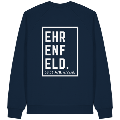 Ehrenfeld Koordinaten (großer Druck auf dem Rücken) - Organic Raglan Sweatshirt