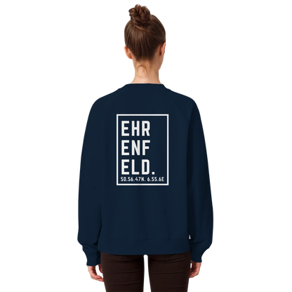 Ehrenfeld Koordinaten (großer Druck auf dem Rücken) - Organic Raglan Sweatshirt