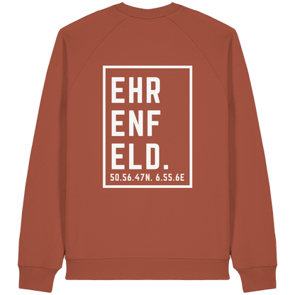 Ehrenfeld Koordinaten (großer Druck auf dem Rücken) - Organic Raglan Sweatshirt