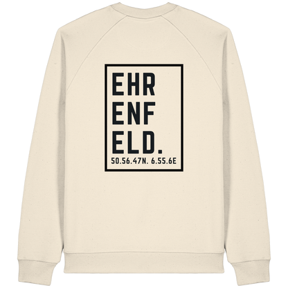 Ehrenfeld Koordinaten (großer Druck auf dem Rücken) - Organic Raglan Sweatshirt