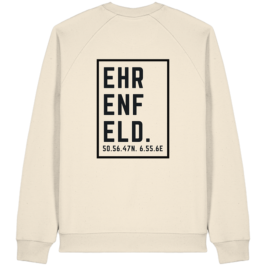 Ehrenfeld Koordinaten (großer Druck auf dem Rücken) - Organic Raglan Sweatshirt