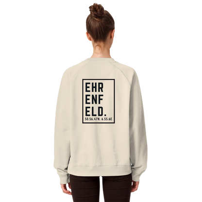Ehrenfeld Koordinaten (großer Druck auf dem Rücken) - Organic Raglan Sweatshirt