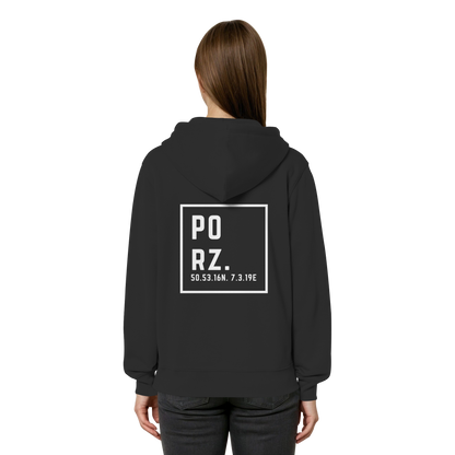 Porz Koordinaten (großer Druck Rücken)  Organic Relaxed Zipper