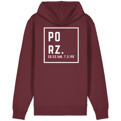 Porz Koordinaten (großer Druck Rücken)  Organic Relaxed Zipper