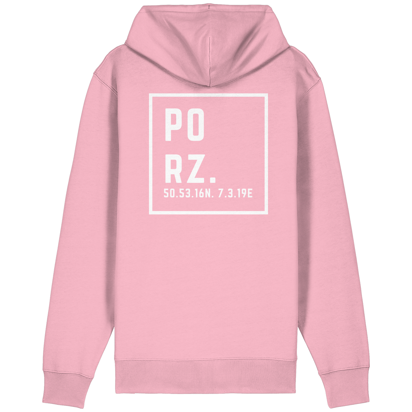 Porz Koordinaten (großer Druck Rücken)  Organic Relaxed Zipper