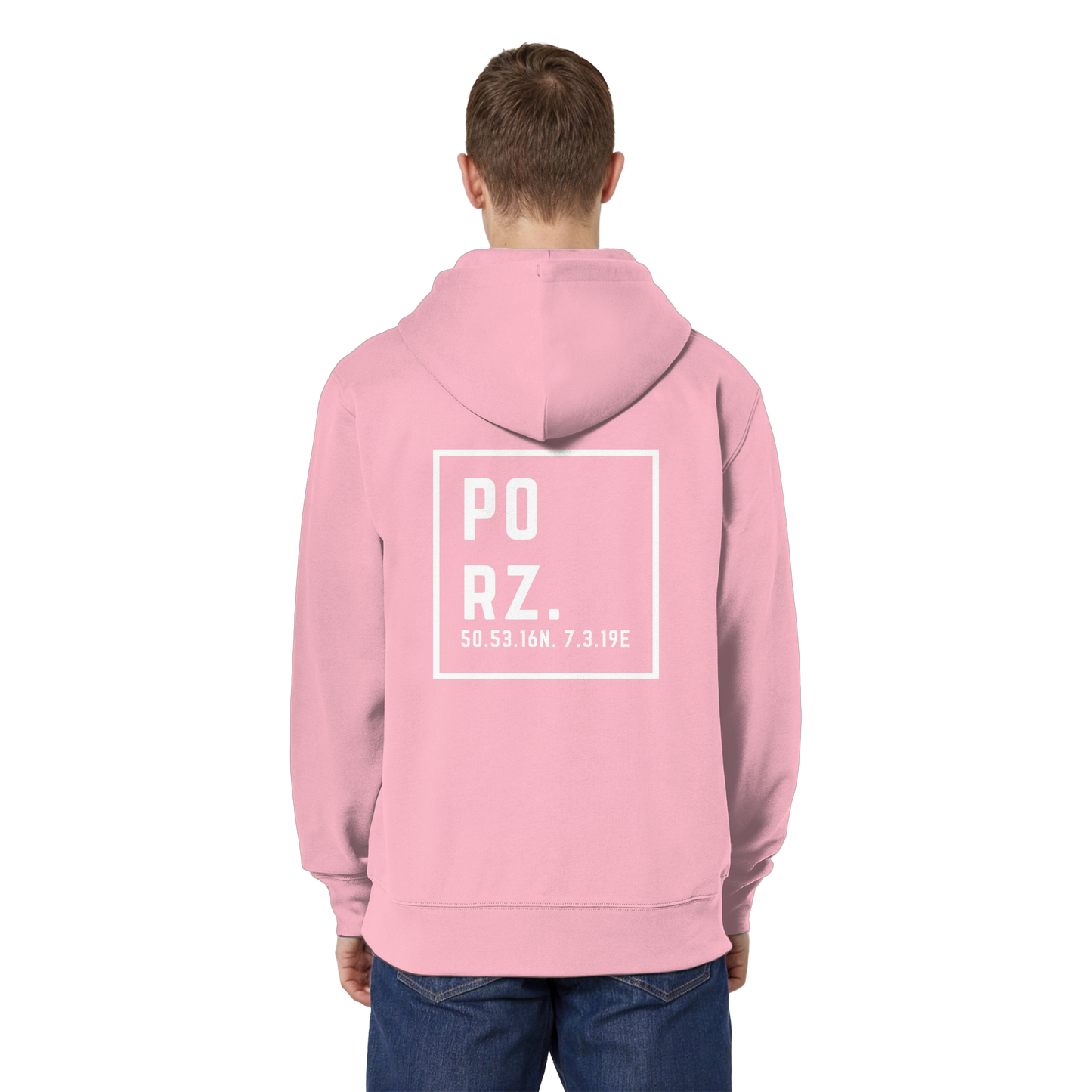 Porz Koordinaten (großer Druck Rücken)  Organic Relaxed Zipper