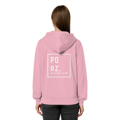 Porz Koordinaten (großer Druck Rücken)  Organic Relaxed Zipper
