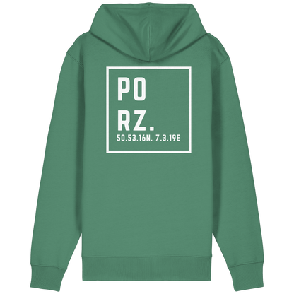 Porz Koordinaten (großer Druck Rücken)  Organic Relaxed Zipper