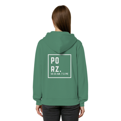 Porz Koordinaten (großer Druck Rücken)  Organic Relaxed Zipper