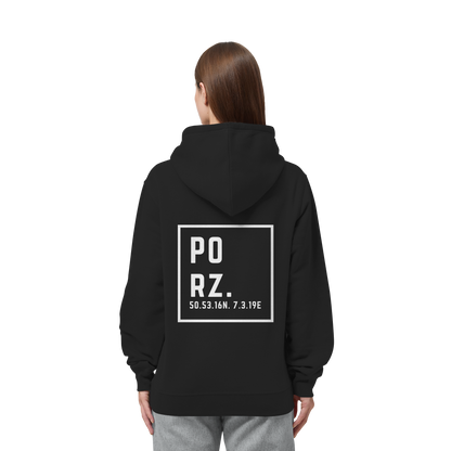 Porz Koordinaten (großer Druck Rücken) - Organic Side Pocket Hoodie
