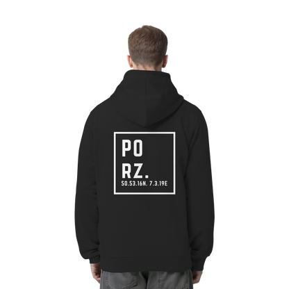 Porz Koordinaten (großer Druck Rücken) - Organic Side Pocket Hoodie