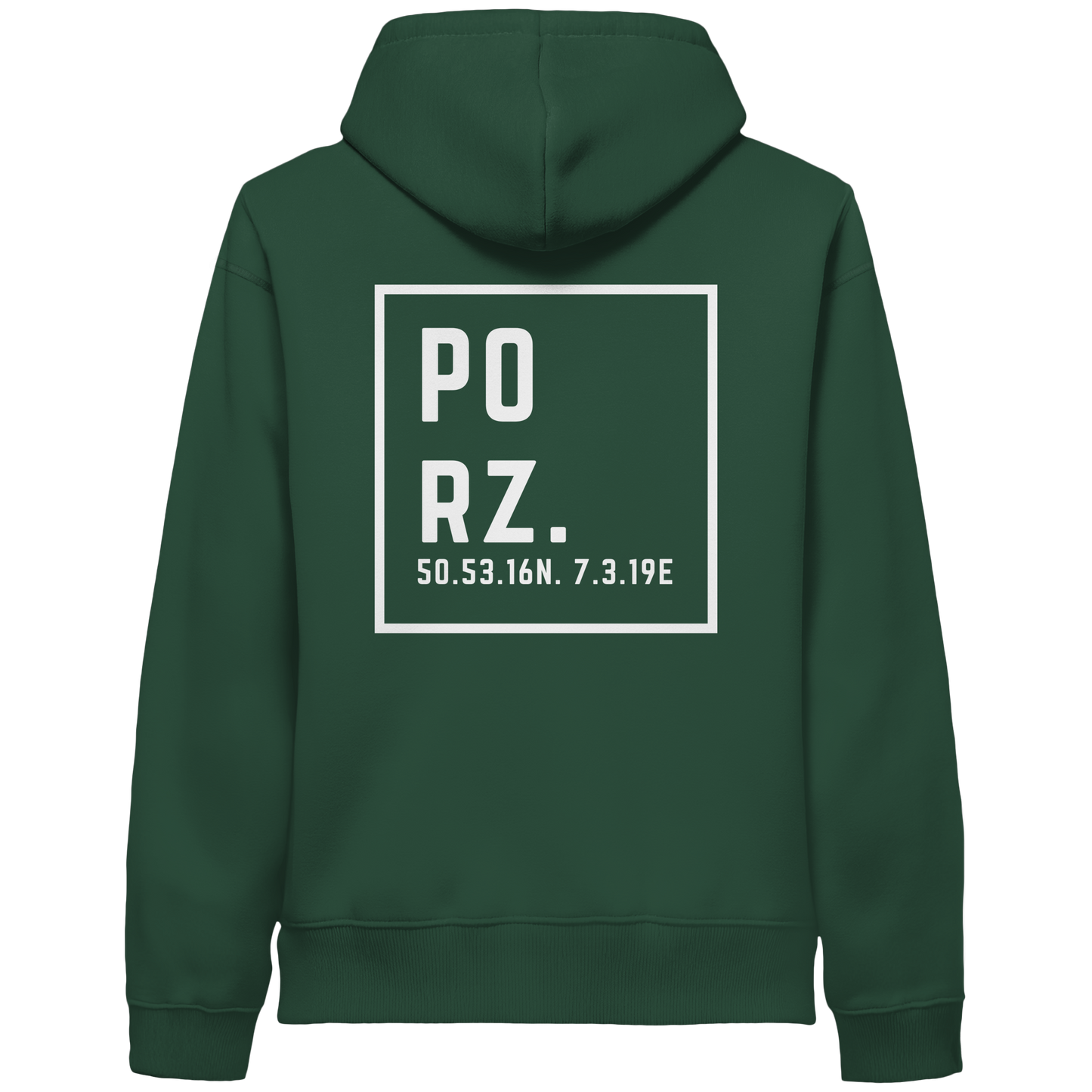 Porz Koordinaten (großer Druck Rücken) - Organic Side Pocket Hoodie