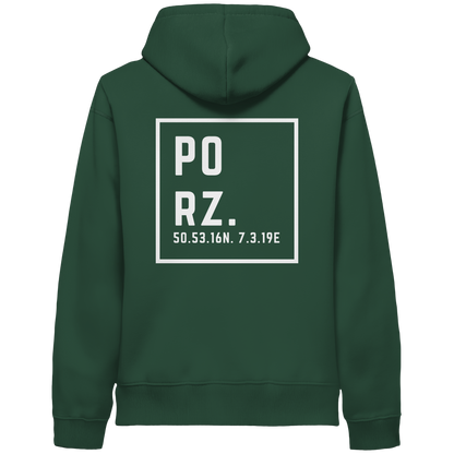 Porz Koordinaten (großer Druck Rücken) - Organic Side Pocket Hoodie