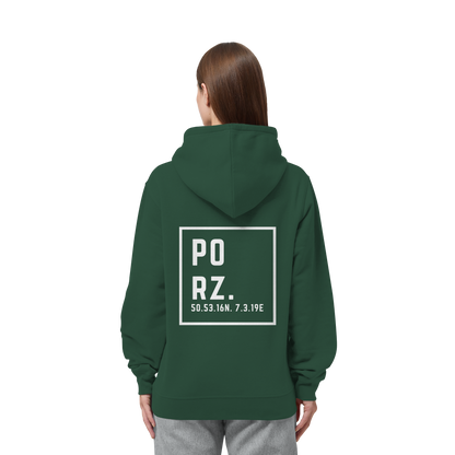 Porz Koordinaten (großer Druck Rücken) - Organic Side Pocket Hoodie