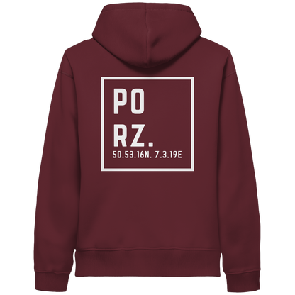 Porz Koordinaten (großer Druck Rücken) - Organic Side Pocket Hoodie