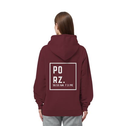 Porz Koordinaten (großer Druck Rücken) - Organic Side Pocket Hoodie