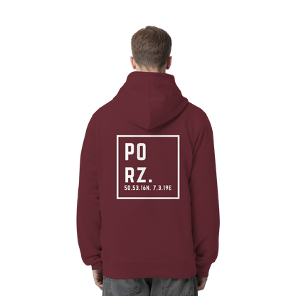 Porz Koordinaten (großer Druck Rücken) - Organic Side Pocket Hoodie