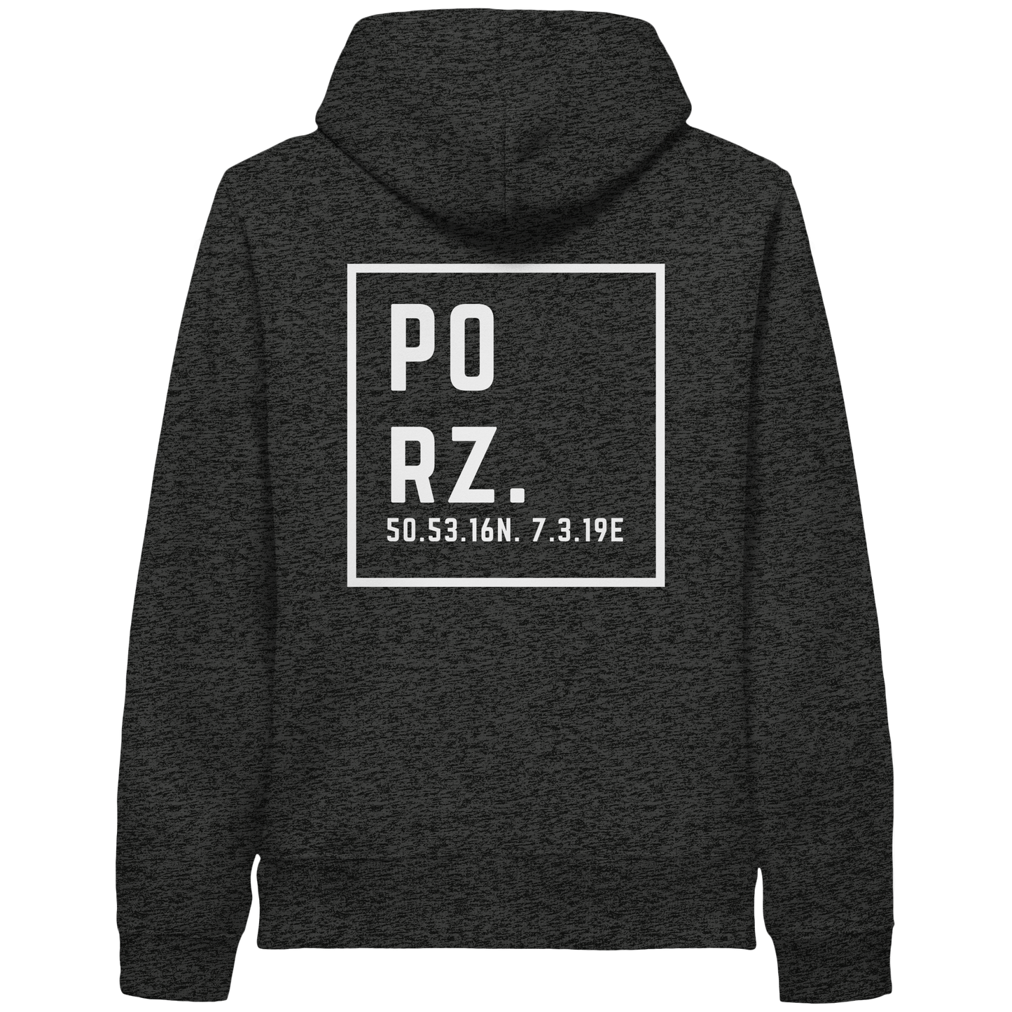Porz Koordinaten (großer Druck Rücken) - Organic Side Pocket Hoodie
