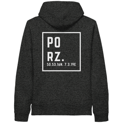 Porz Koordinaten (großer Druck Rücken) - Organic Side Pocket Hoodie