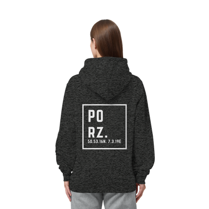 Porz Koordinaten (großer Druck Rücken) - Organic Side Pocket Hoodie