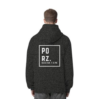 Porz Koordinaten (großer Druck Rücken) - Organic Side Pocket Hoodie