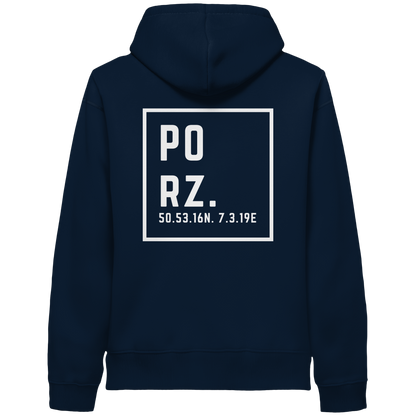 Porz Koordinaten (großer Druck Rücken) - Organic Side Pocket Hoodie